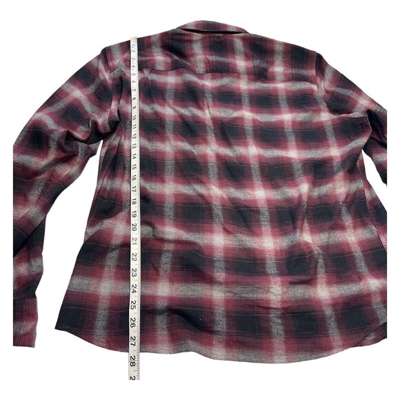 Apt. 9 Flannel Shirt Men's XL Red Black Check Stretch Standard Fit Button-Up - Picture 5 of 8